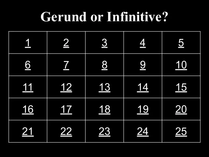 Gerund or Infinitive?