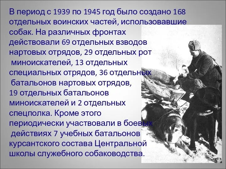 В период с 1939 по 1945 год было создано 168 отдельных воинских