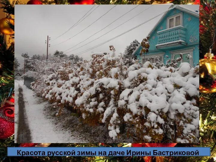 Красота русской зимы на даче Ирины Бастриковой