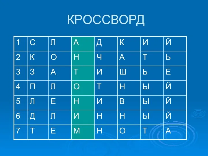 КРОССВОРД