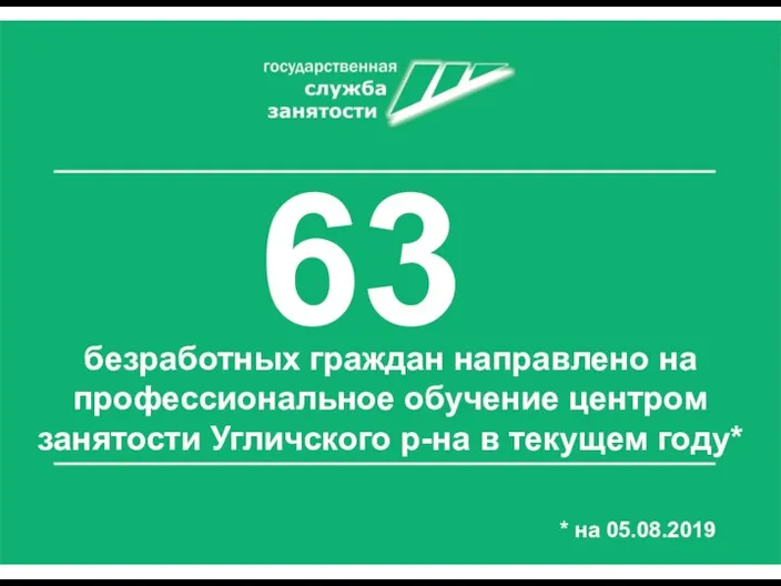 63 безработных граждан направлено на профессиональное обучение центром занятости Угличского р-на в