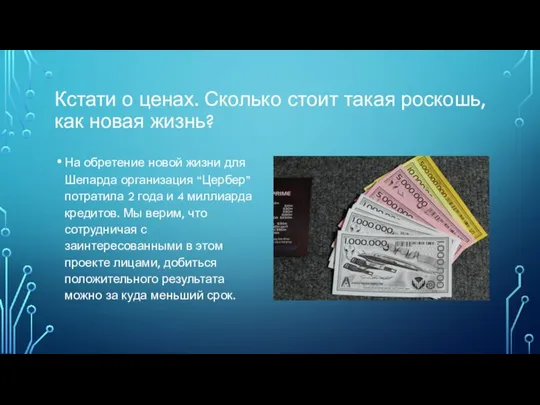 Кстати о ценах. Сколько стоит такая роскошь, как новая жизнь? На обретение