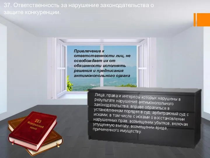 37. Ответственность за нарушение законодательства о защите конкуренции. Привлечение к ответственности лиц,