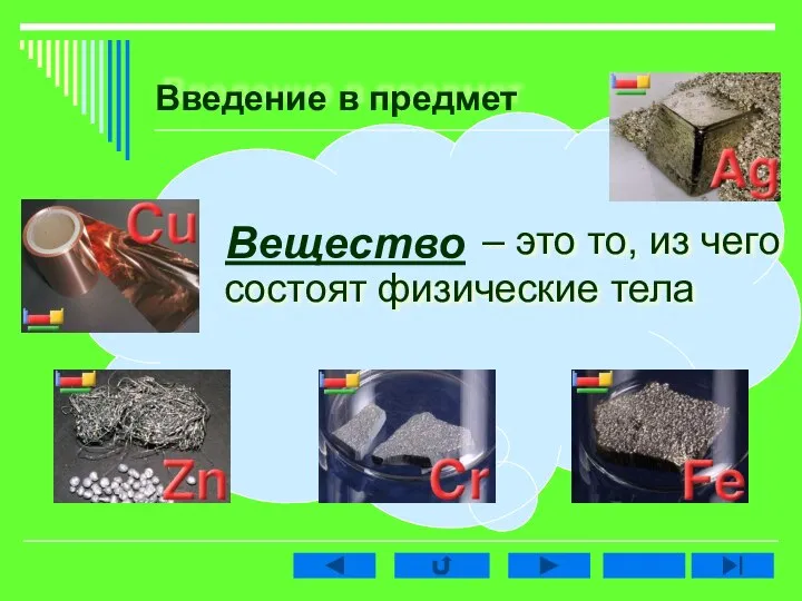 Введение в предмет – это то, из чего состоят физические тела Вещество Д \ з: