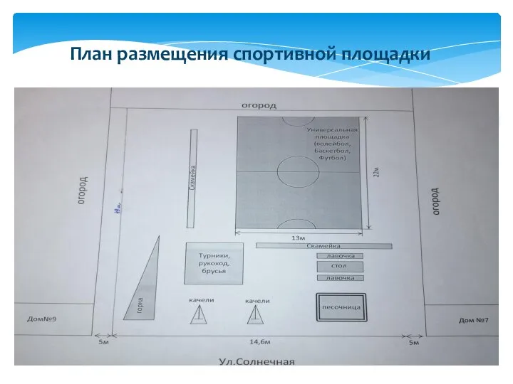 План размещения спортивной площадки