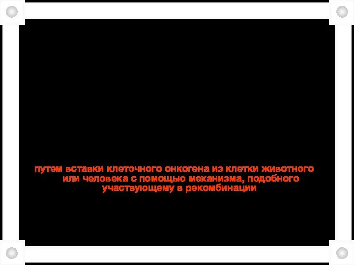 б/ Теория вирусных онкогенов ► Некоторые РНК- вирусы содержат последовательности нуклеиновых кислот,