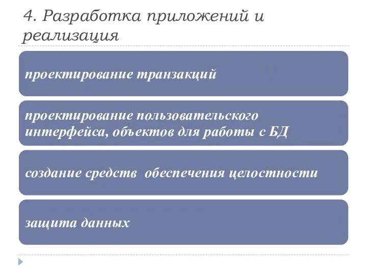 4. Разработка приложений и реализация