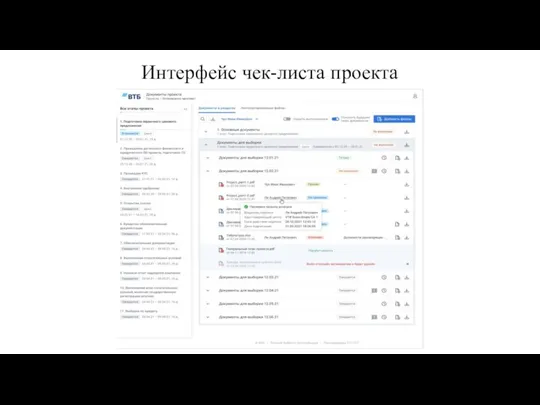 Интерфейс чек-листа проекта