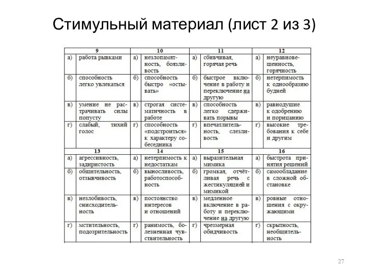 Стимульный материал (лист 2 из 3)