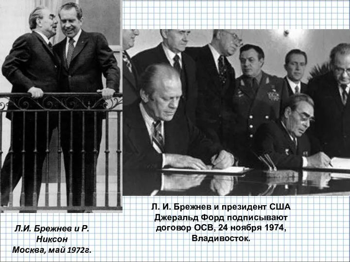 Л.И. Брежнев и Р. Никсон Москва, май 1972г. Л. И. Брежнев и