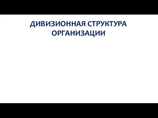 ДИВИЗИОННАЯ СТРУКТУРА ОРГАНИЗАЦИИ