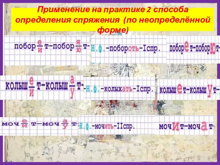 Применение на практике 2 способа определения спряжения (по неопределённой форме)