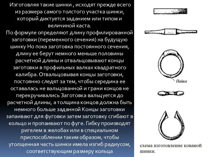 Изготовляя такие шинки , исходят прежде всего из размера самого толстого участка