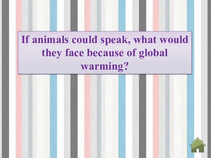 If animals could speak, what would they face because of global warming?
