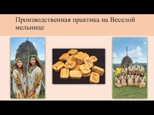 Производственная практика на Веселой мельнице