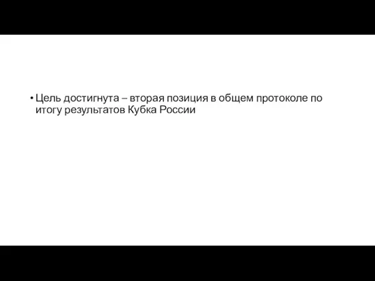 Цель достигнута – вторая позиция в общем протоколе по итогу результатов Кубка России