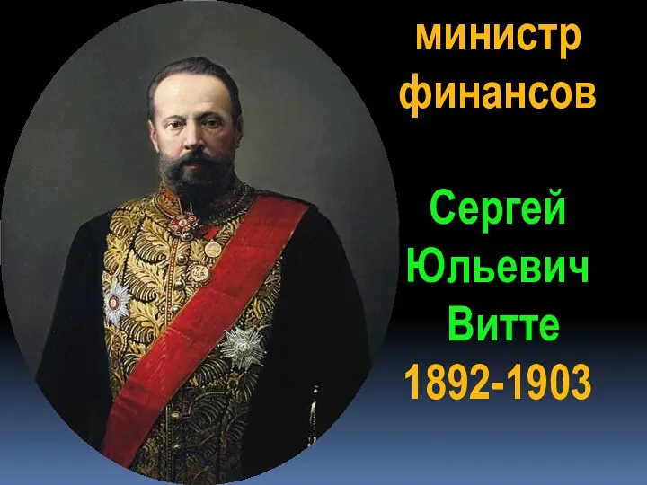 министр финансов Сергей Юльевич Витте 1892-1903