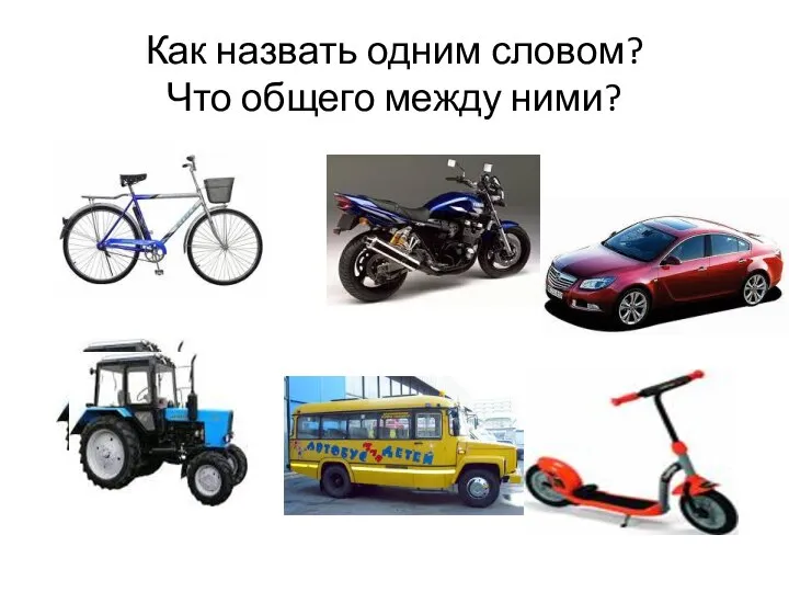 Как назвать одним словом? Что общего между ними?