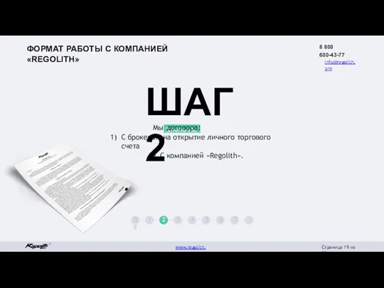 ШАГ 2 заключаем Мы договора: С брокером на открытие личного торгового счета