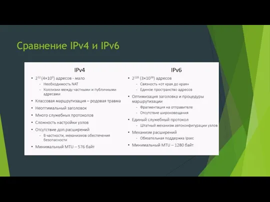 Сравнение IPv4 и IPv6