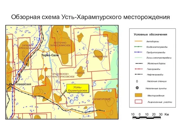 Обзорная схема Усть-Харампурского месторождения