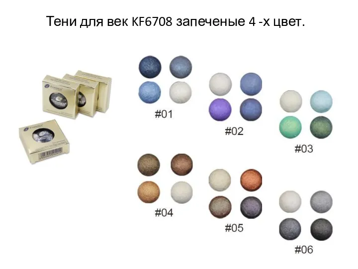 Тени для век KF6708 запеченые 4 -х цвет.