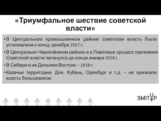 «Триумфальное шествие советской власти» В Центральном промышленном районе советская власть была установлена