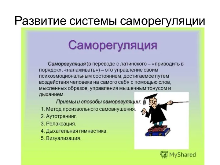 Развитие системы саморегуляции