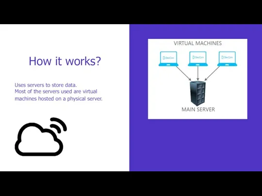 How it works? Uses servers to store data. Most of the servers
