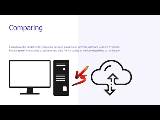 Comparing Essentially, the fundamental difference between cloud vs on-premise software is where