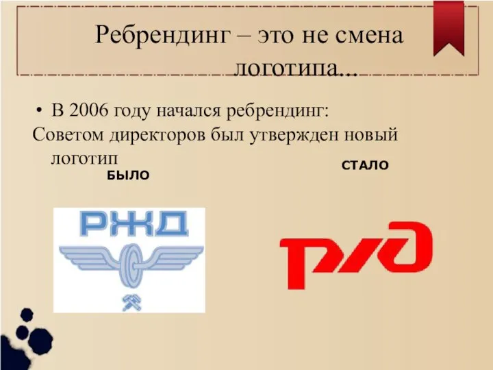 Ребрендинг – это не смена логотипа... В 2006 году начался ребрендинг: Советом