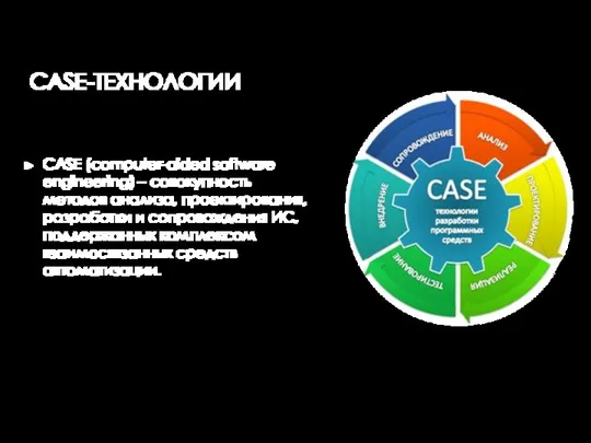 CASE (computer-aided software engineering) – совокупность методов анализа, проектирования, разработки и сопровождения