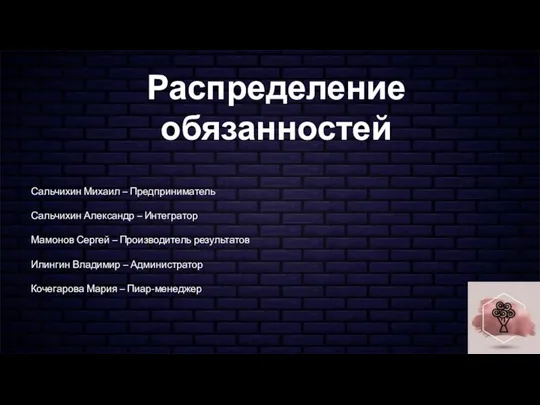 Сальчихин Михаил – Предприниматель Сальчихин Александр – Интегратор Мамонов Сергей – Производитель