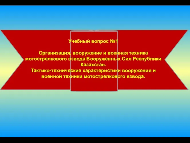 Учебный вопрос №1 Организация, вооружение и военная техника мотострелкового взвода Вооруженных Сил