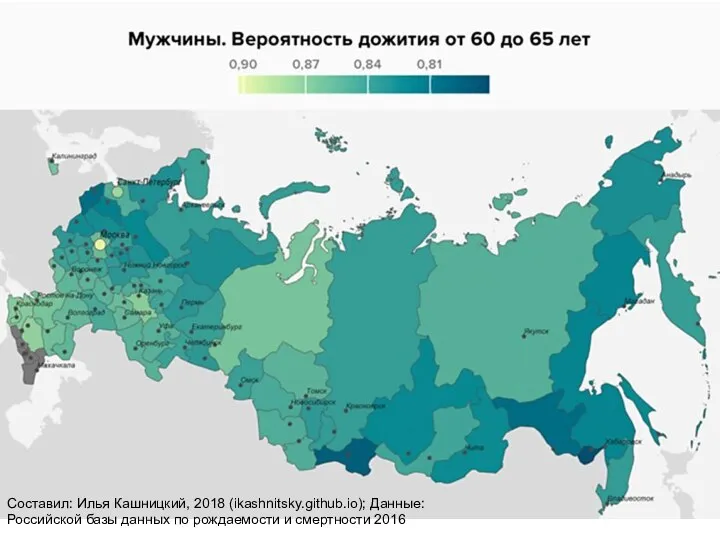 Составил: Илья Кашницкий, 2018 (ikashnitsky.github.io); Данные: Российской базы данных по рождаемости и смертности 2016