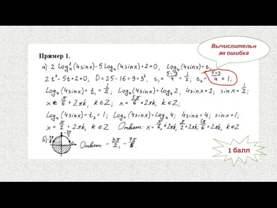 Вычислительная ошибка 1 балл