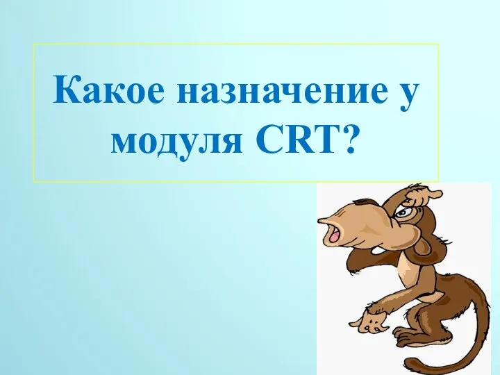 Какое назначение у модуля CRT? 22.11.2014