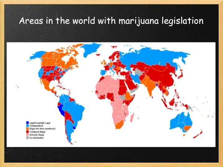 Areas in the world with marijuana legislation