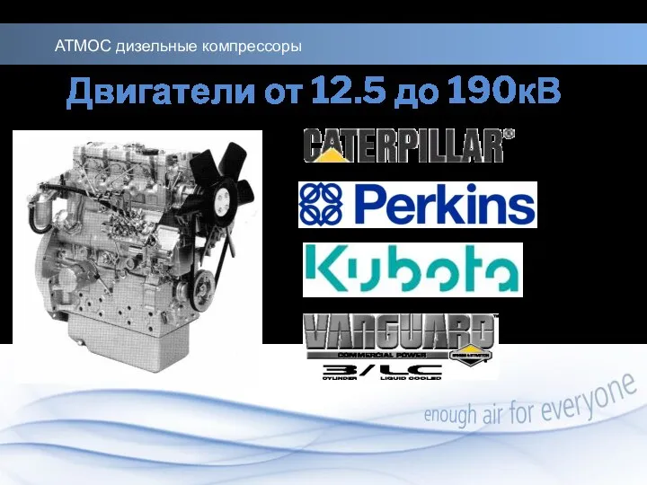 Двигатели от 12.5 до 190кВ АТМОС дизельные компрессоры