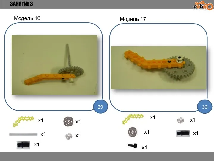 ЗАНЯТИЕ 3 29 30 Модель 16 x1 x1 x1 x1 x1 Модель
