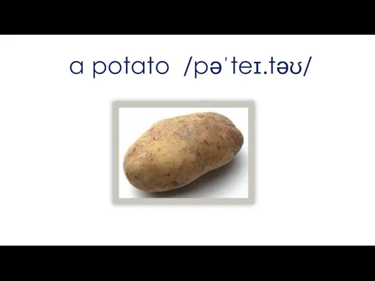 a potato /pəˈteɪ.təʊ/