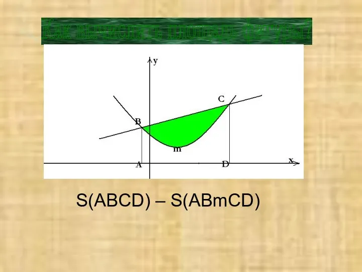 Как вычислить площадь фигуры? S(ABCD) – S(ABmCD)