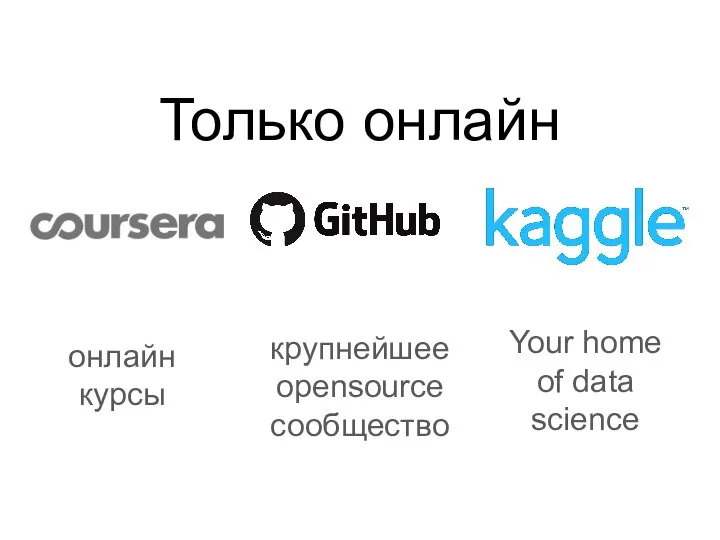 онлайн курсы Только онлайн крупнейшее opensource сообщество Your home of data science