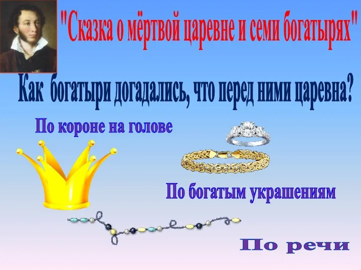 "Сказка о мёртвой царевне и семи богатырях" Как богатыри догадались, что перед