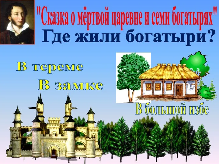 "Сказка о мёртвой царевне и семи богатырях" В большой избе Где жили