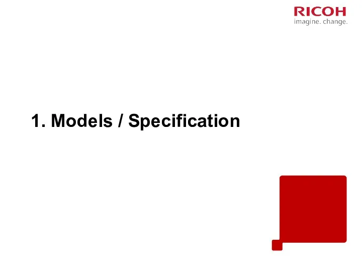 1. Models / Specification