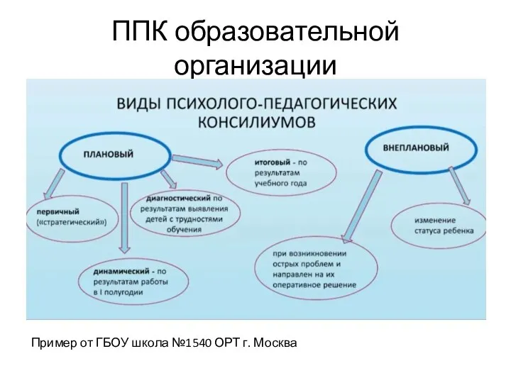 ППК образовательной организации Пример от ГБОУ школа №1540 ОРТ г. Москва