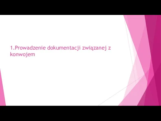 1.Prowadzenie dokumentacji związanej z konwojem