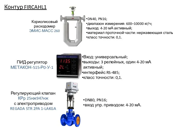 Кориолисовый расходомер ЭМИС-МАСС 260 DN40, PN16; диапазон измерения: 600–10000 кг/ч; выход: 4-20