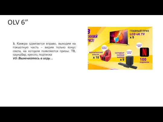 3. Камера сдвигается вправо, выходим на пэкшотную часть – видим только конус